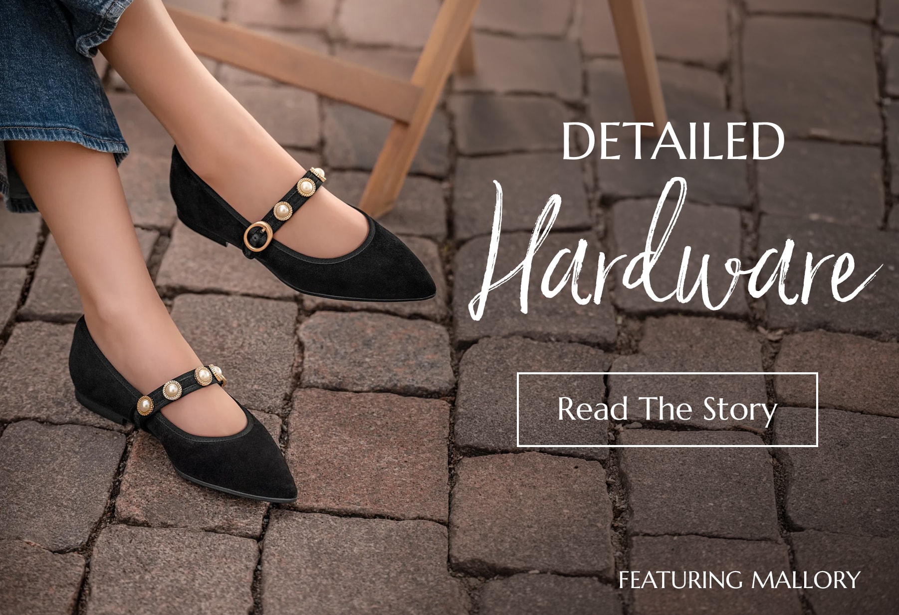 Detailed Hardware. Read the story. Featuring the Mallory glat in black.