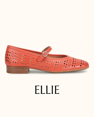 Featuring the Ellie mary jane in red.