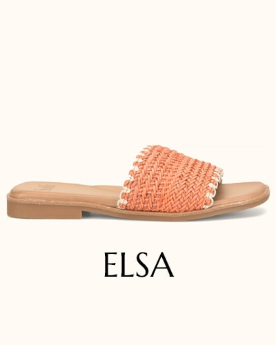Featuring the Elsa sandal in red.