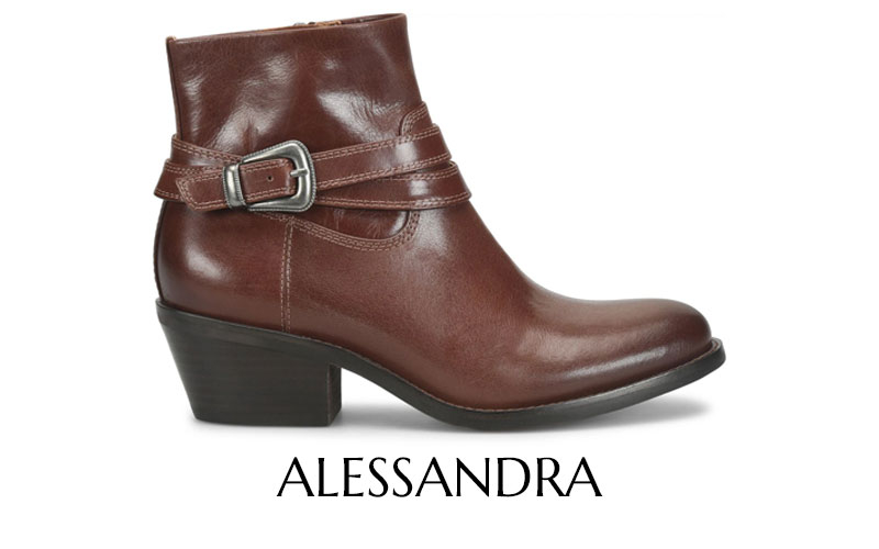 Featuring the Alessandra bootie in brown.