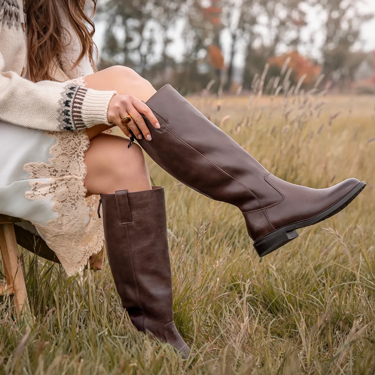 Featuring the Samantha III tall boot in brown.